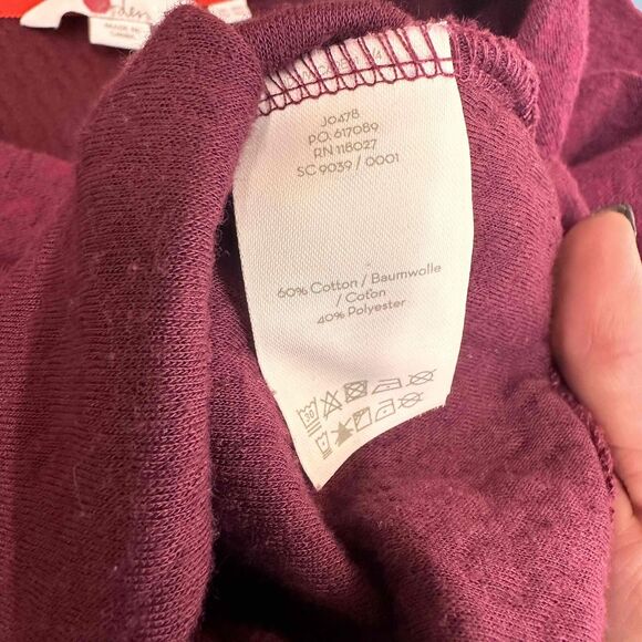 Boden Purple 3/4 Sleeve Shawl Collar Textured Pattern Pullover Sweater Size 4P - Picture 7 of 7